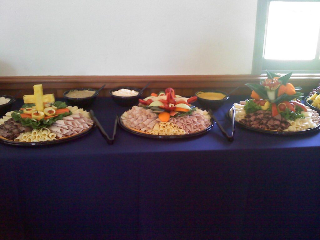 image of table with catered food